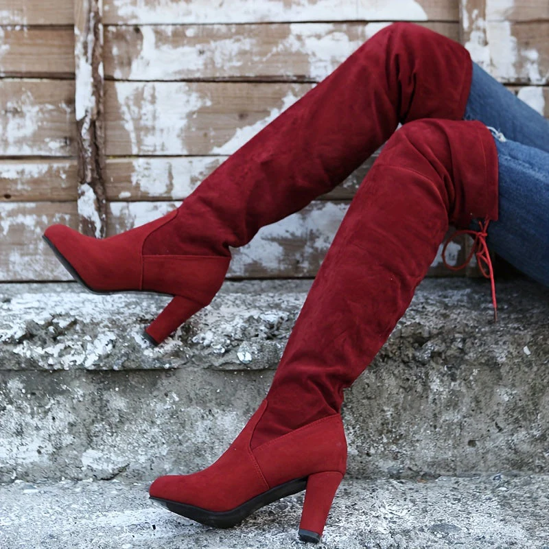 Overknee Stiefel Damen | Überkniehoher Schaft mit Slip-On - Image 11