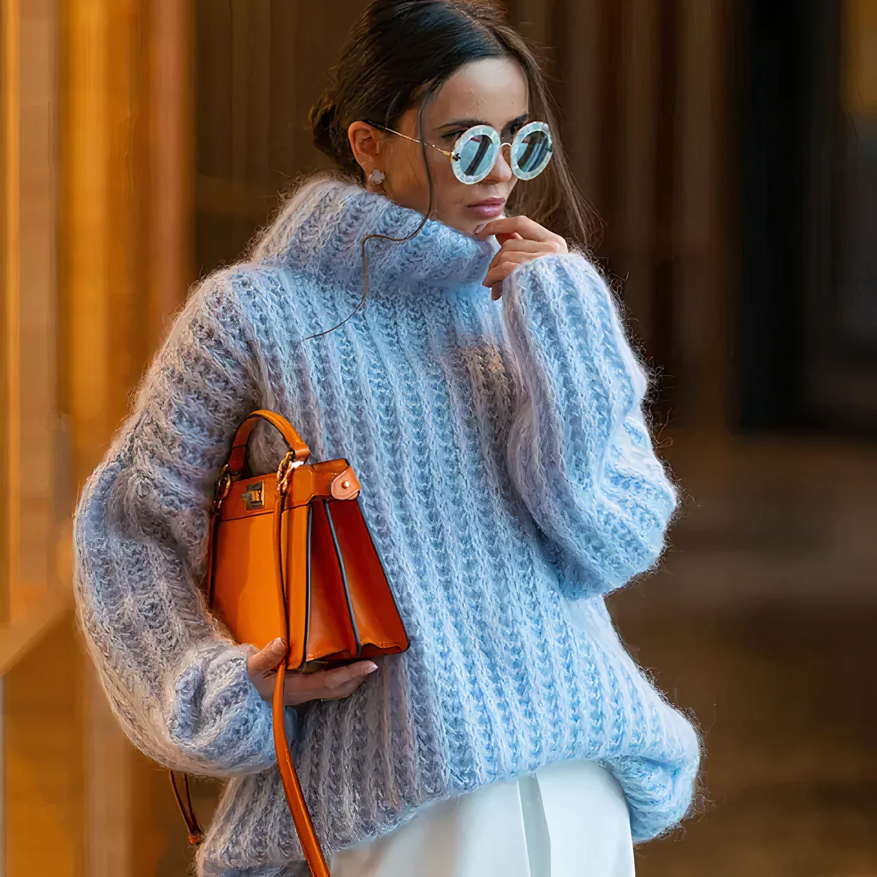 Oversize Strick Rollkragenpullover - Image 2