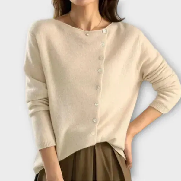 Paige – Weicher Cardigan mit asymmetrischer Knopfleiste