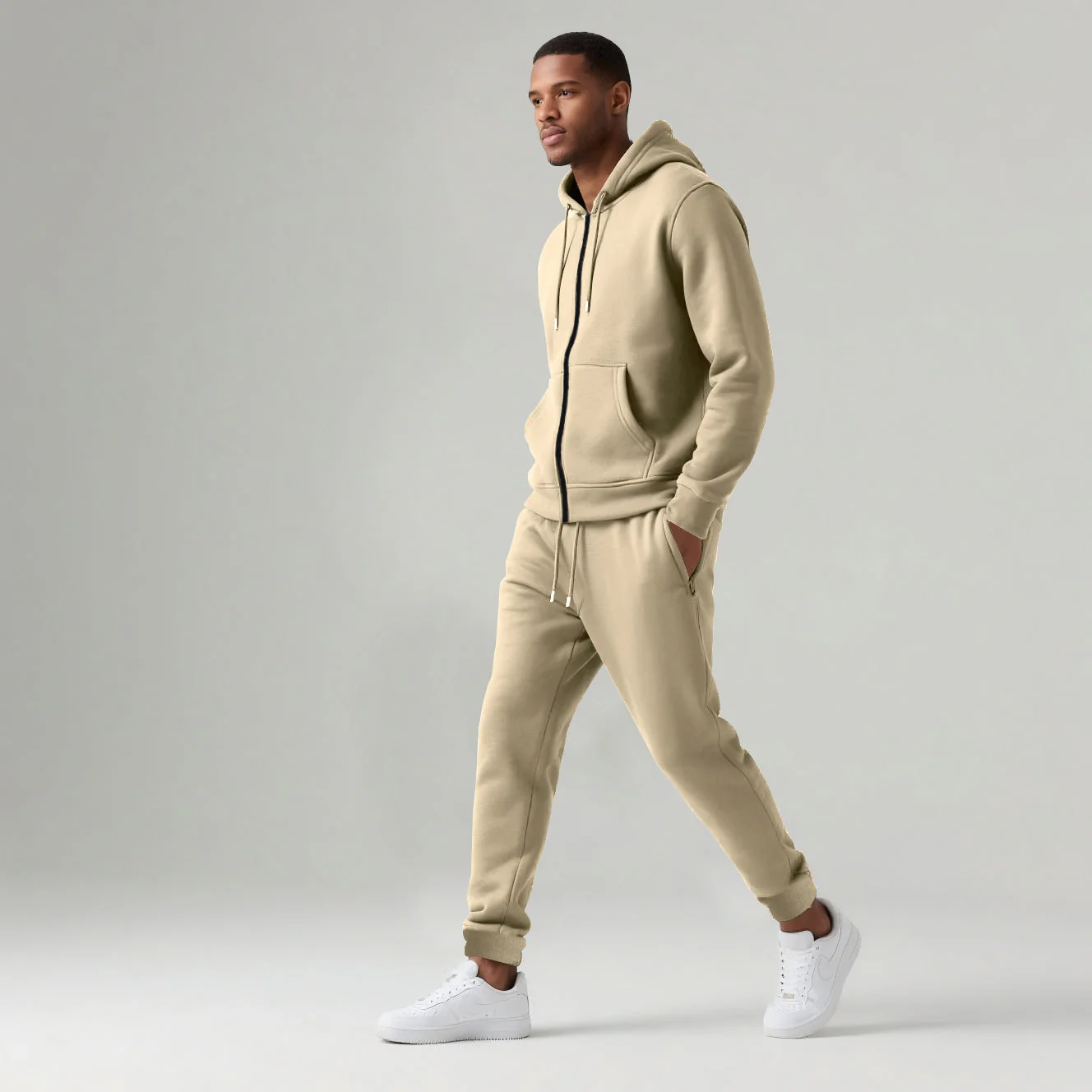 Patrick | Schwarzer Fleece Trainingsanzug für Herren - Image 6