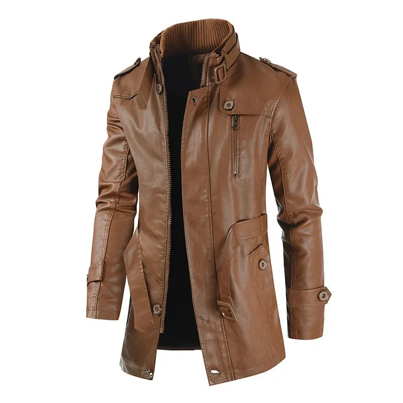 Paulin® | Elegante lange Motorradlederjacke - Image 9