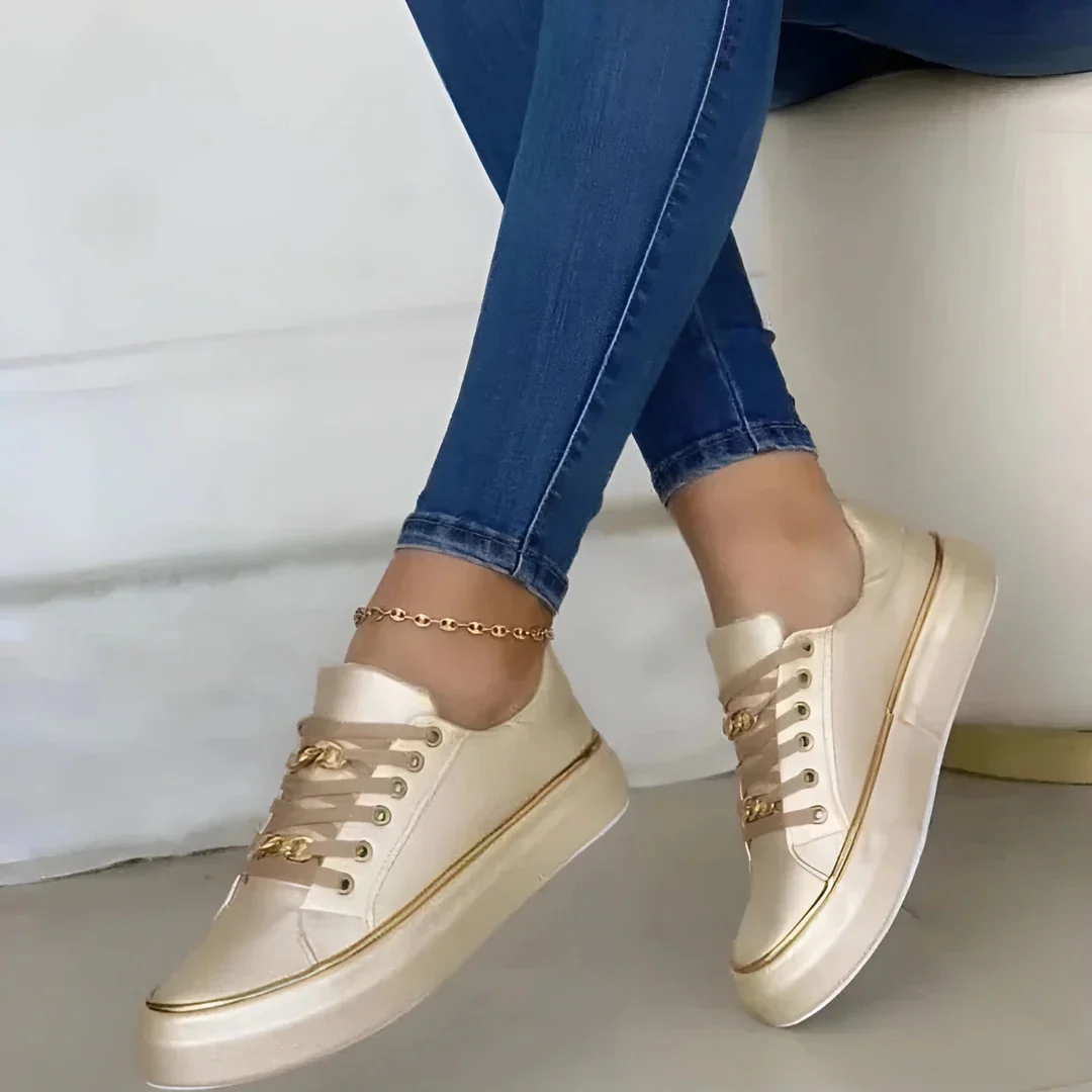 Pauline | Damen Plattform Schnür Sneakers - Image 3