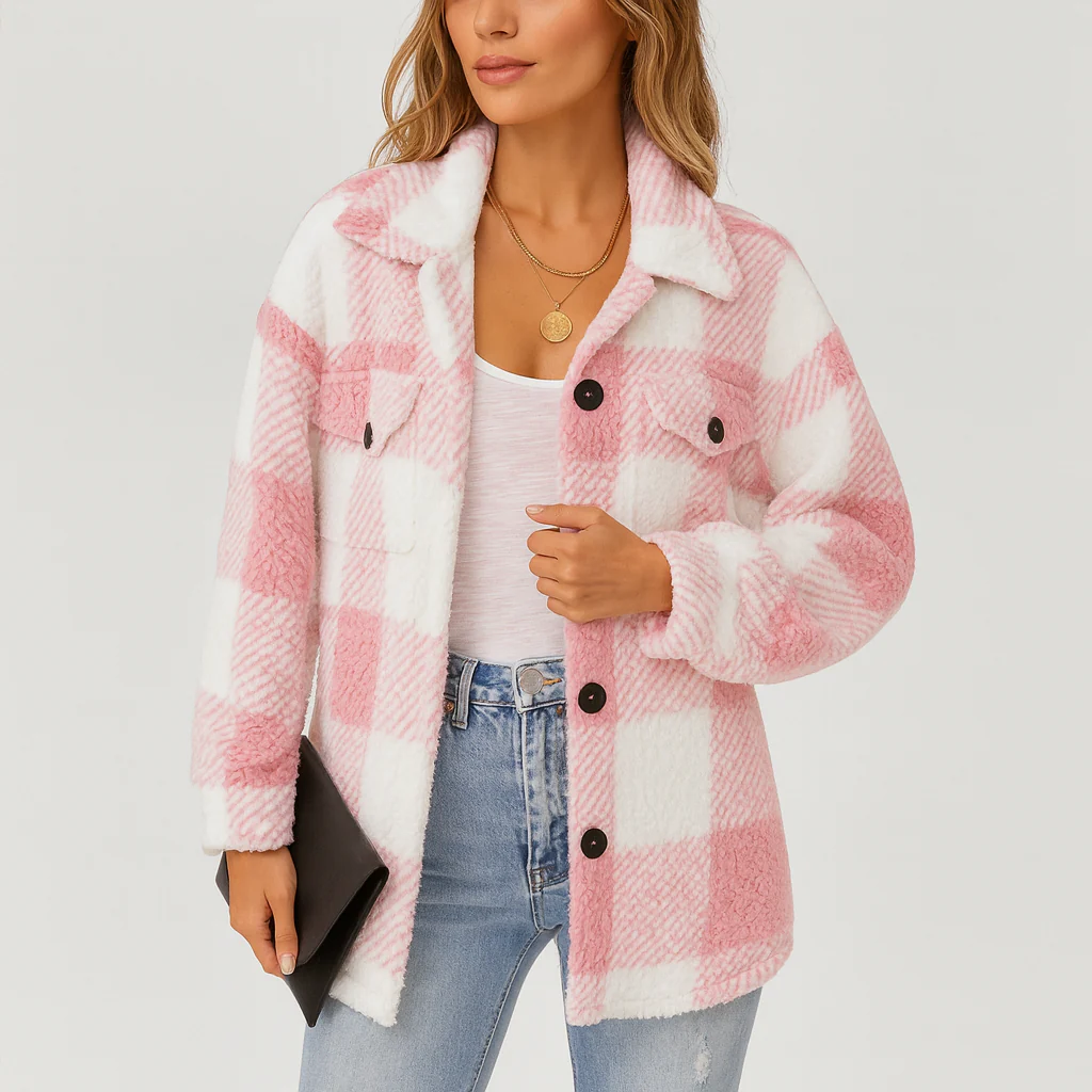 Pauline | Damen Plüsch Fleece Winterjacke