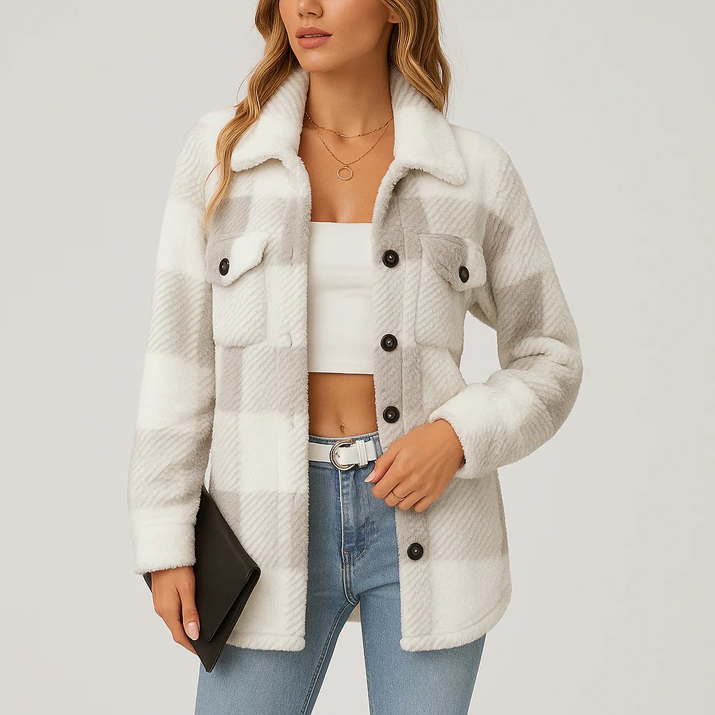 Pauline | Damen Plüsch Fleece Winterjacke - Image 3