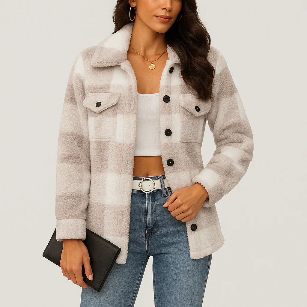 Pauline | Damen Plüsch Fleece Winterjacke - Image 6