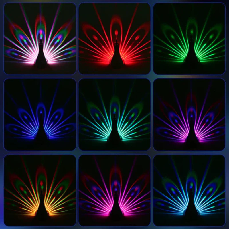 PeacockGlow LED-Projektionlampe – Dekorative Lampe mit Fernbedienung und Farbeffekten - Image 6