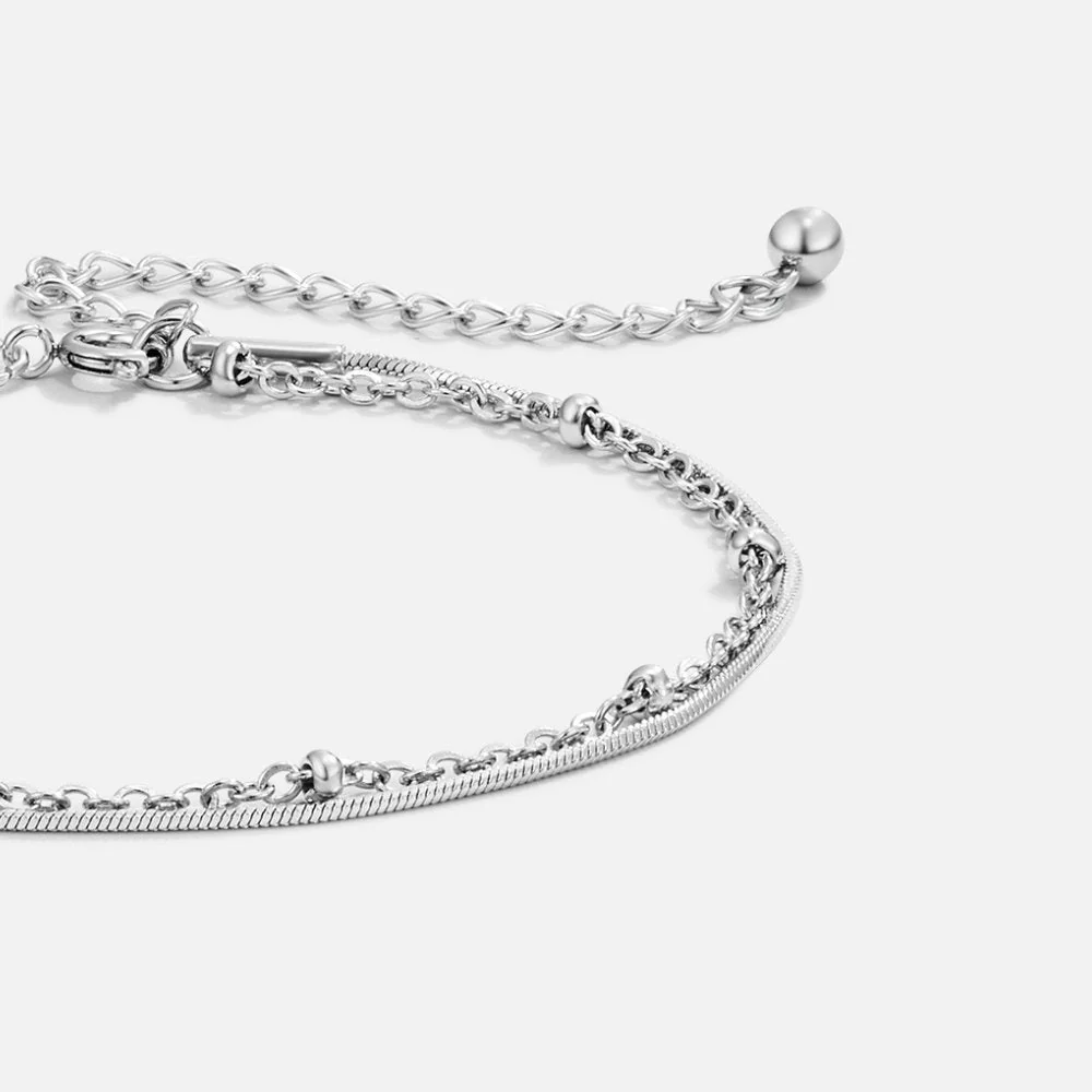 Pia Silber Schichten Armband