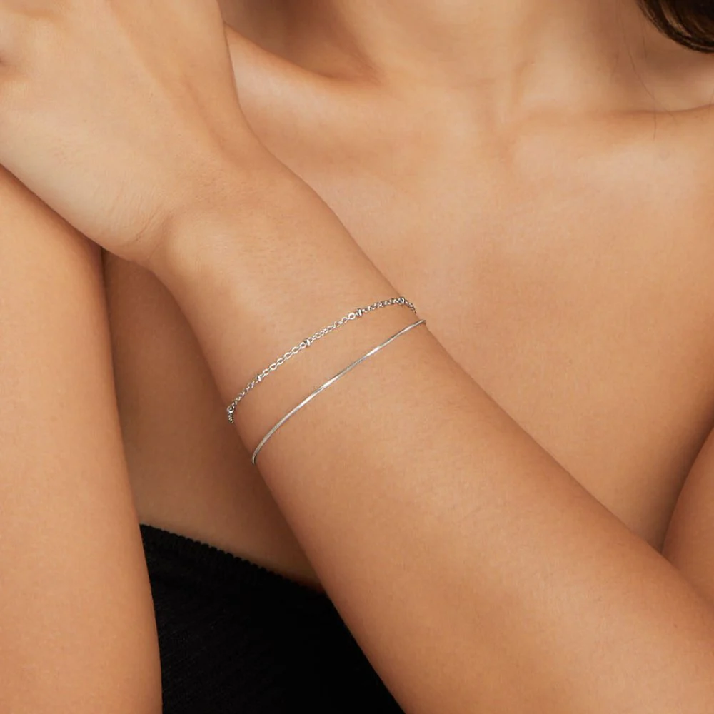 Pia Silber Schichten Armband - Image 2