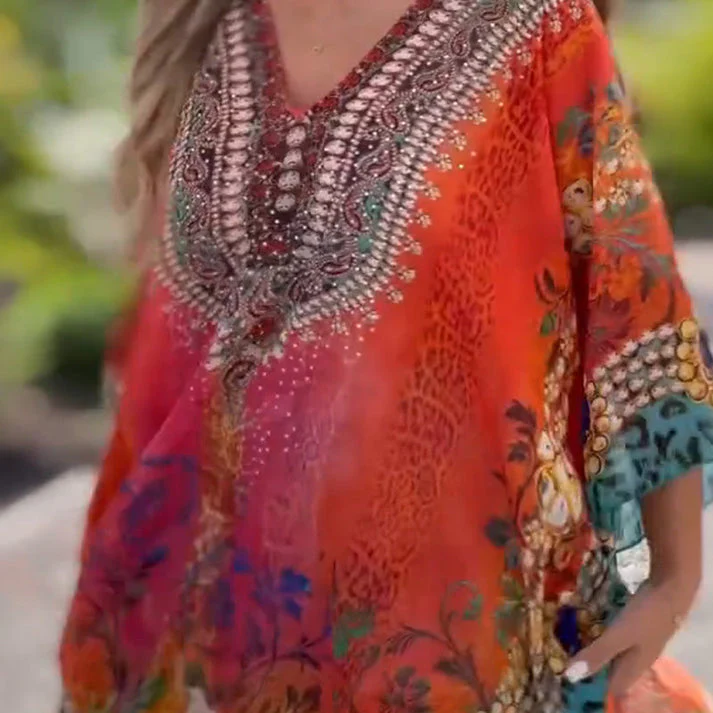 PINAR - ASYMMETRISCHES KLEID MIT V-AUSSCHNITT - Image 5