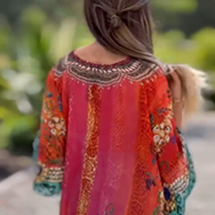 PINAR - ASYMMETRISCHES KLEID MIT V-AUSSCHNITT - Image 7