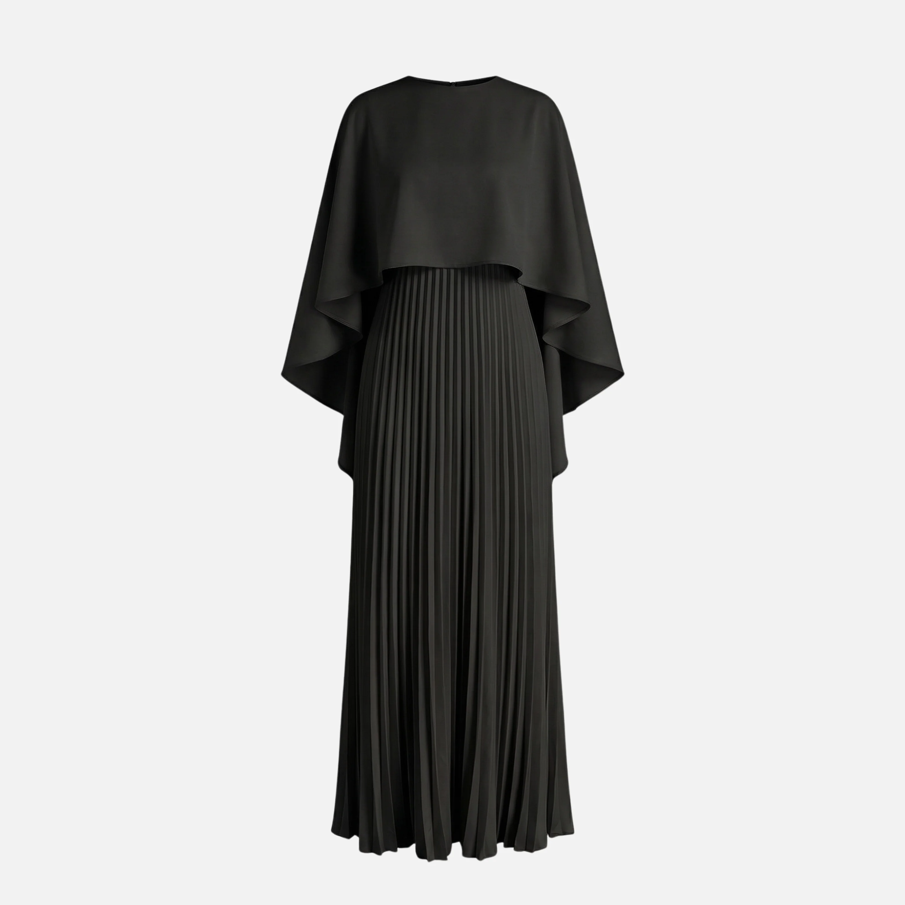Gudrun | Damen Plissee Chiffon Maxikleid Cape-Overlay Weite Passform – Cape Maxi - Image 8