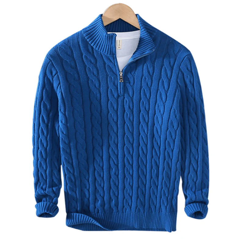 Pullover Herren Mit Reißverschluss | Strickjacke Mit Kabelmuster - Image 4
