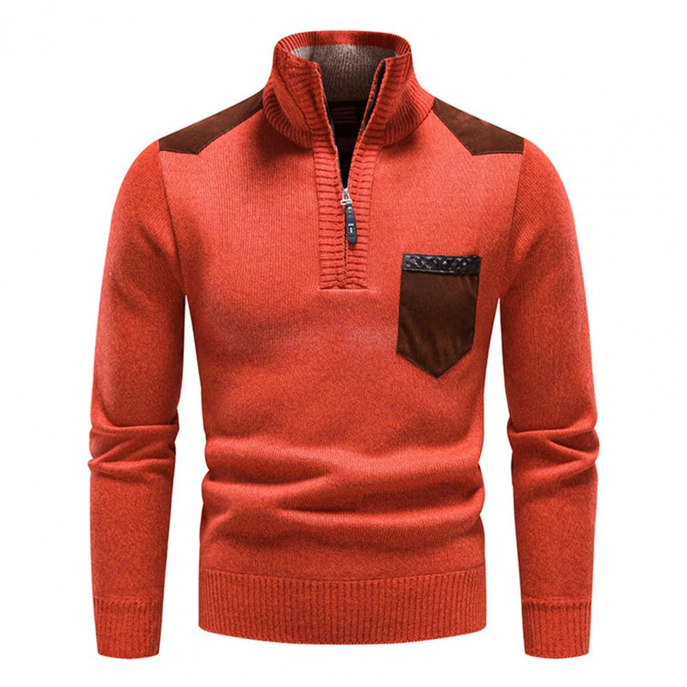 Pullover Herren Mit Reißverschluss | Zipper Design Mit Brusttasche - Image 2