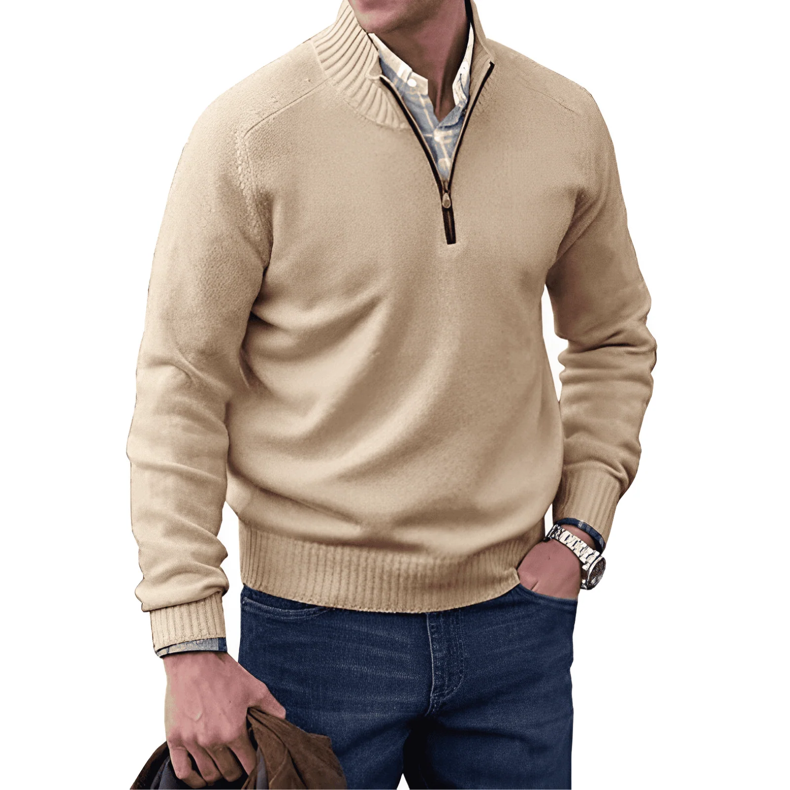 Pullover Herren Reißverschluss Winter | Warm Komfort