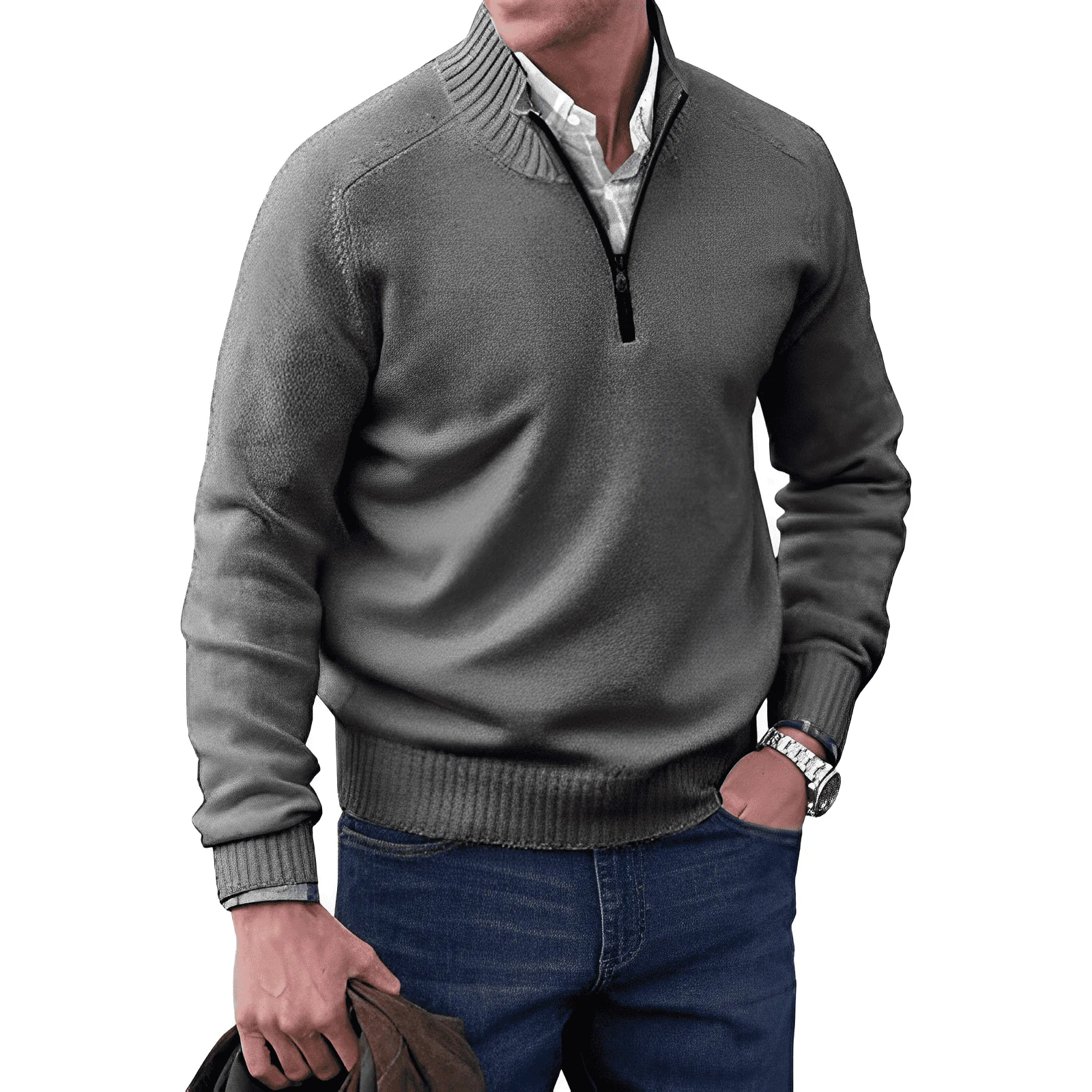 Pullover Herren Reißverschluss Winter | Warm Komfort - Image 6