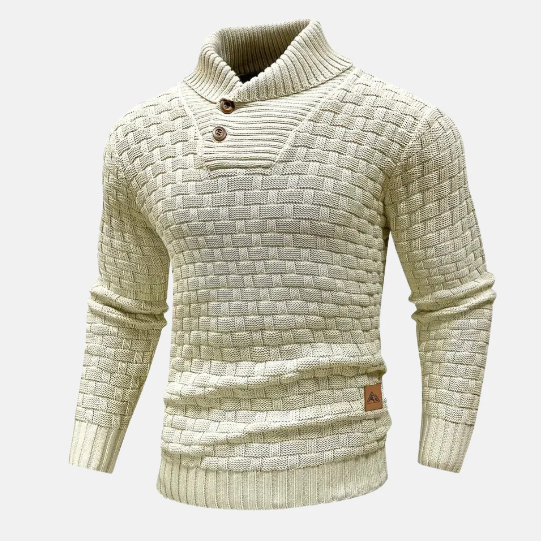 Pullover Herren Strick Mit Knopfkragen | Struktur Design - Image 8