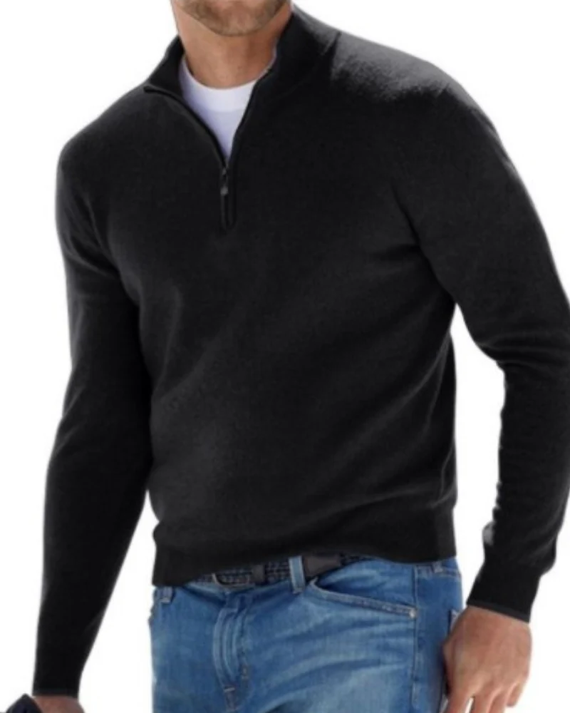 Pullover Herren Strick Reißverschluss | Alltag Komfort - Image 3