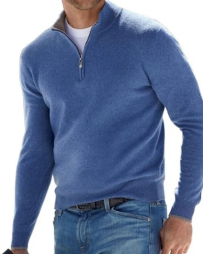 Pullover Herren Strick Reißverschluss | Alltag Komfort - Image 4
