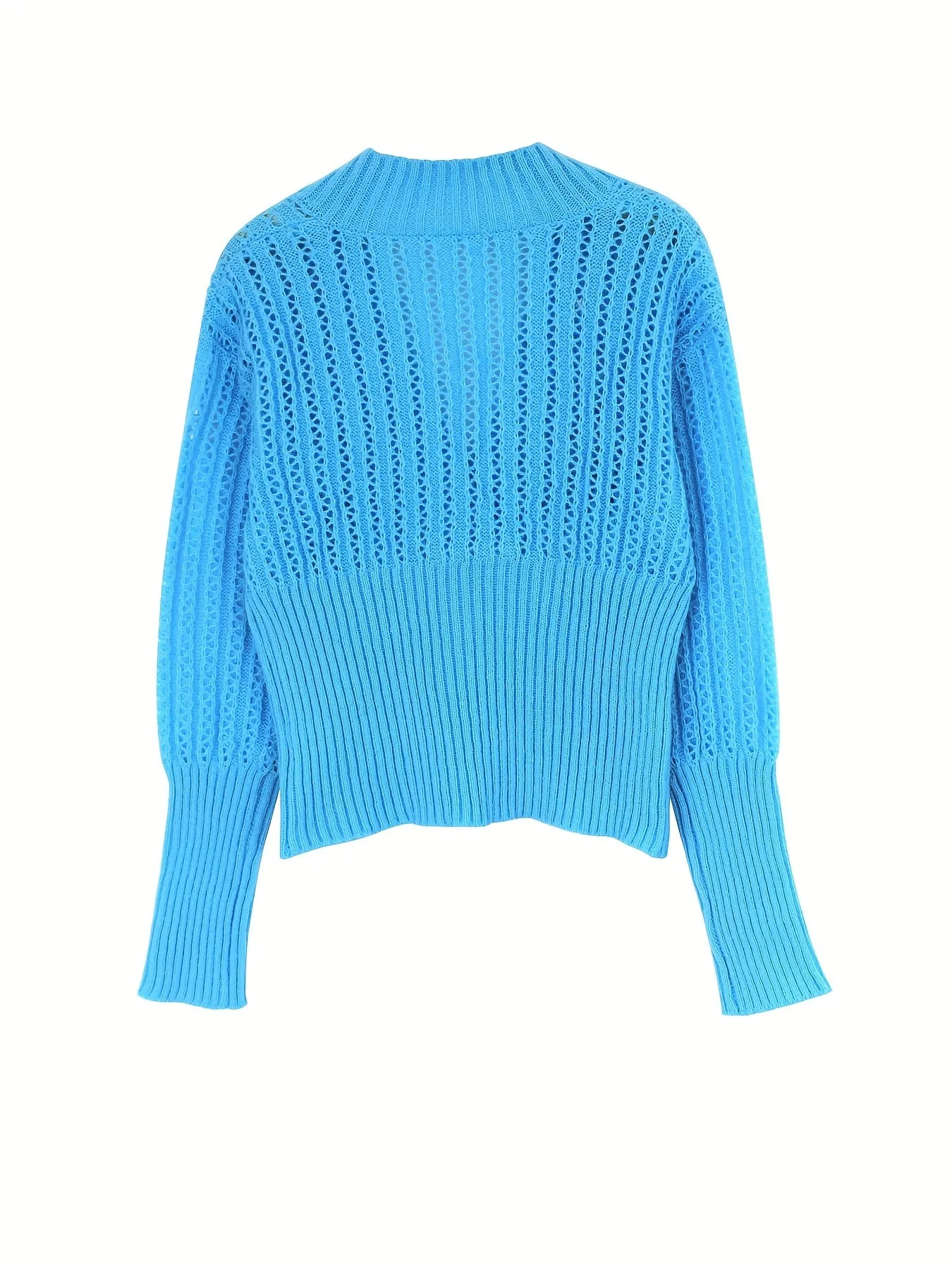 Pullover mit tiefem V-Ausschnitt und langen Ärmeln mit eingeschnürter Taille - Image 2