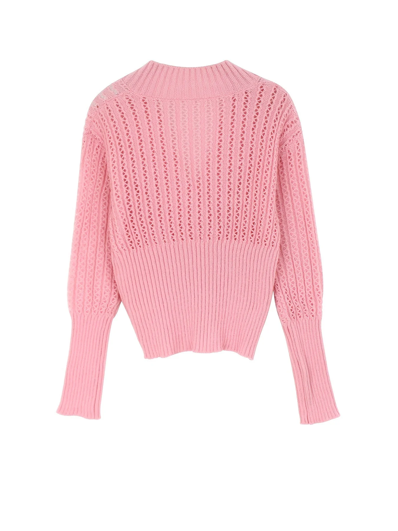 Pullover mit tiefem V-Ausschnitt und langen Ärmeln mit eingeschnürter Taille - Image 3