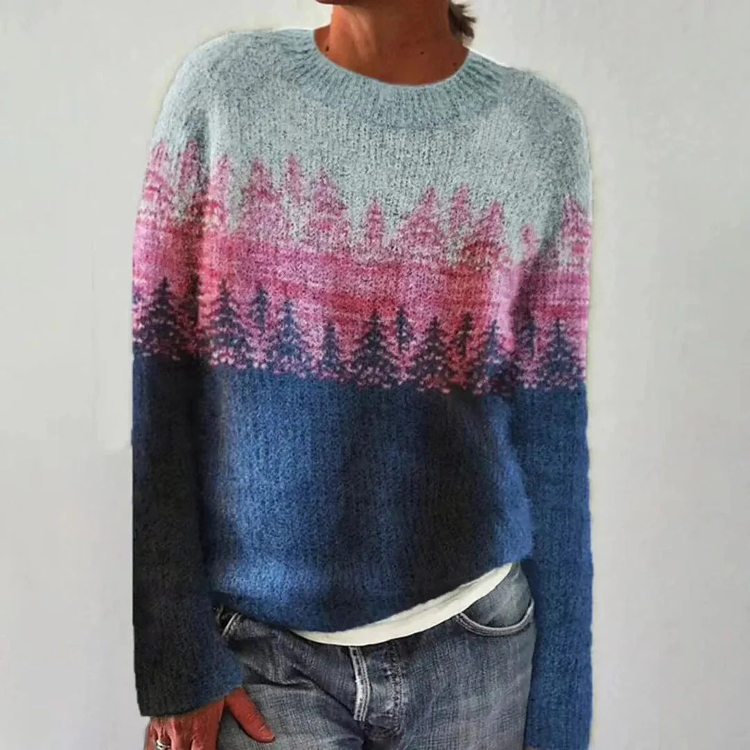 Pullover mit Waldmuster – Gemütlicher Stil mit dem Charme der Natur - Image 8