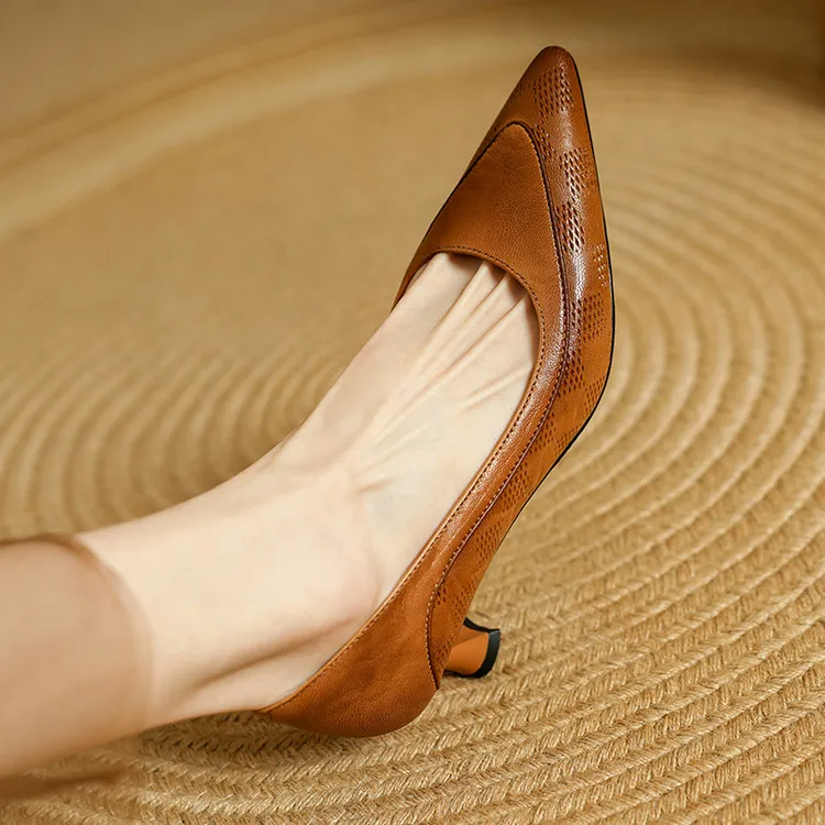 Pauline | Damen Leder Pumps Spitze Zehenpartie – Echte Leder Pumps Elegant 2026 - Image 2