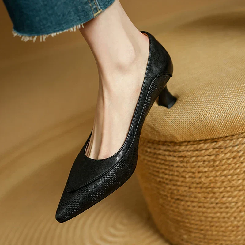 Pauline | Damen Leder Pumps Spitze Zehenpartie – Echte Leder Pumps Elegant 2026 - Image 5