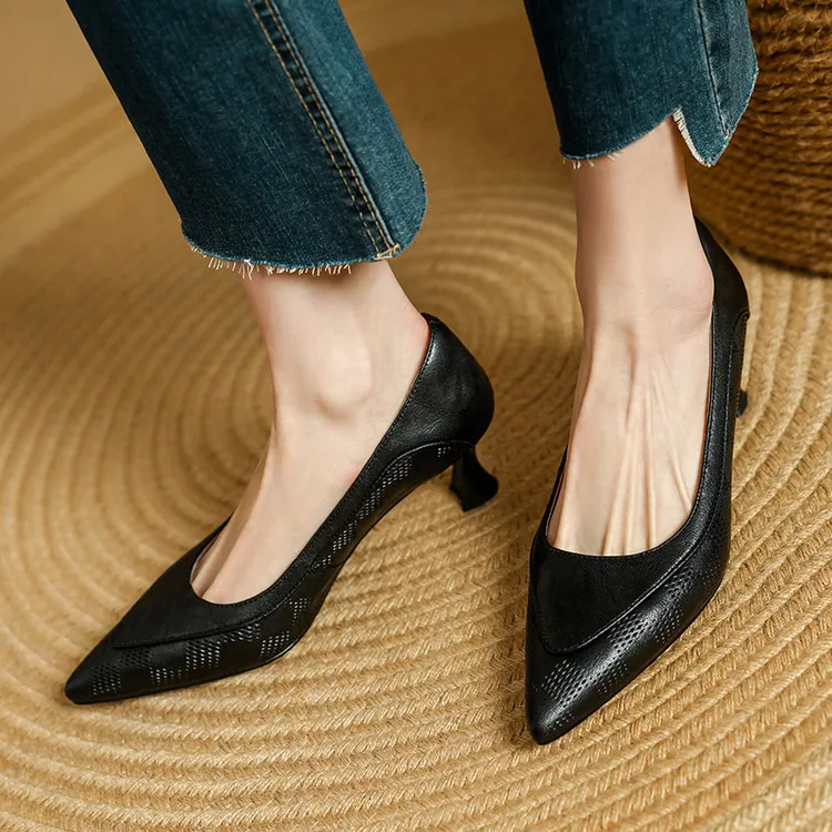Pauline | Damen Leder Pumps Spitze Zehenpartie – Echte Leder Pumps Elegant 2026 - Image 6