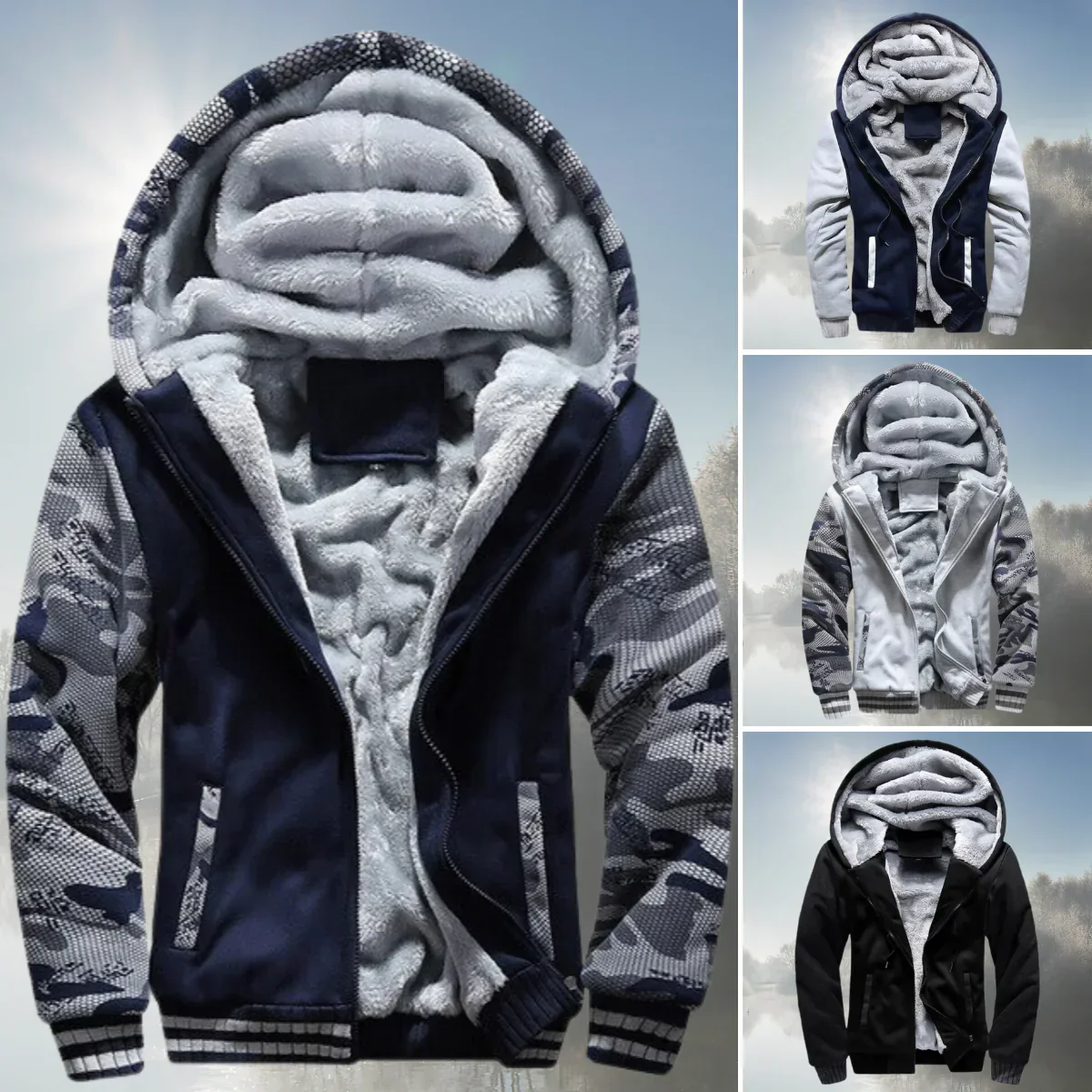 Quinn - fleecejacke mit kapuze und reißverschluss - Image 5