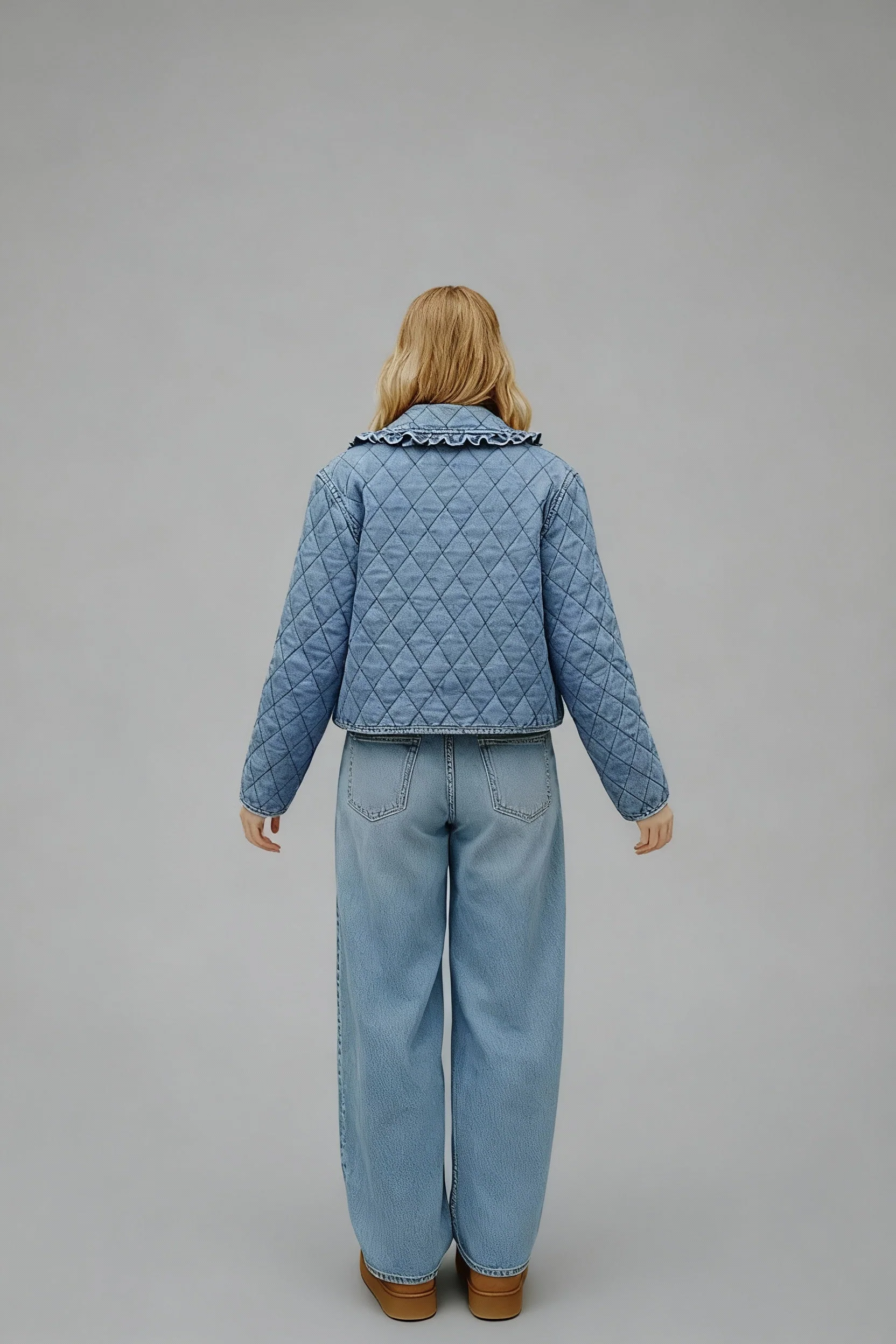 Rafaela | Kurze karierte Jeansjacke für Damen - Image 2