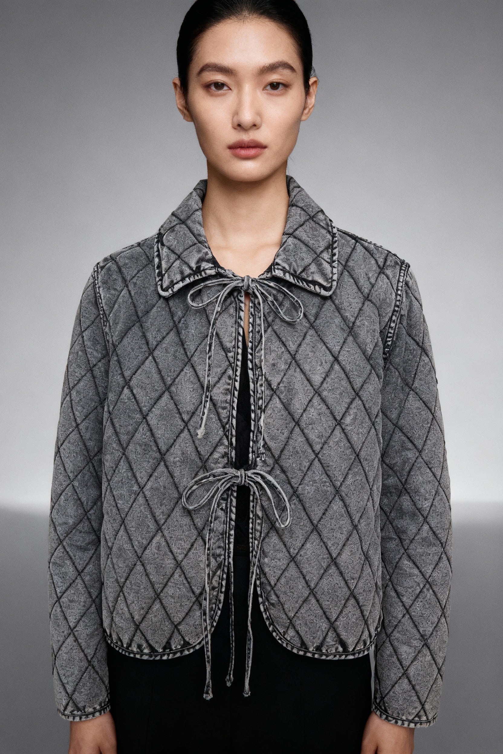 Rafaela | Kurze karierte Jeansjacke für Damen - Image 3