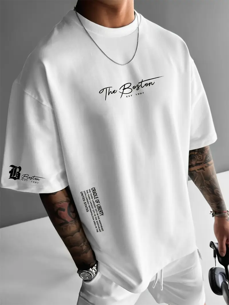 Ralph - Lässiges lockeres Kurzarm-T-Shirt für Herren mit Buchstabendruck - Image 2