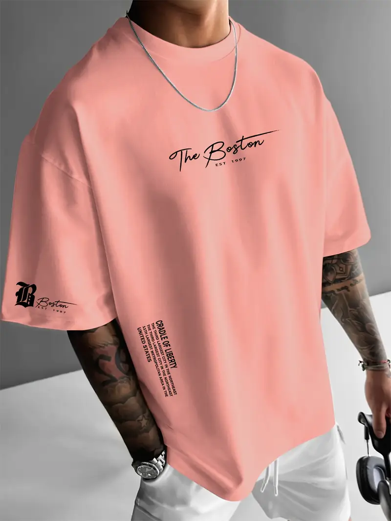 Ralph - Lässiges lockeres Kurzarm-T-Shirt für Herren mit Buchstabendruck - Image 3