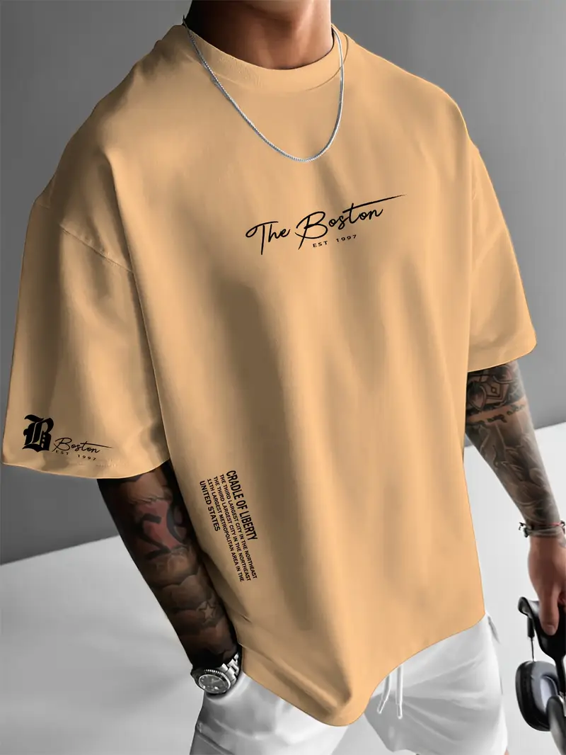 Ralph - Lässiges lockeres Kurzarm-T-Shirt für Herren mit Buchstabendruck - Image 4