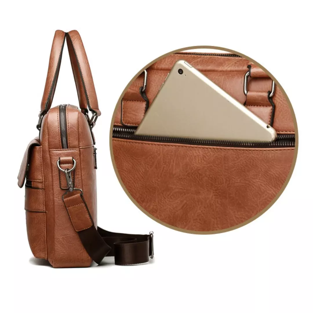 Raplhmattew - Weixier Leder Laptop Tasche + Kostenloser Cardholder - Image 2