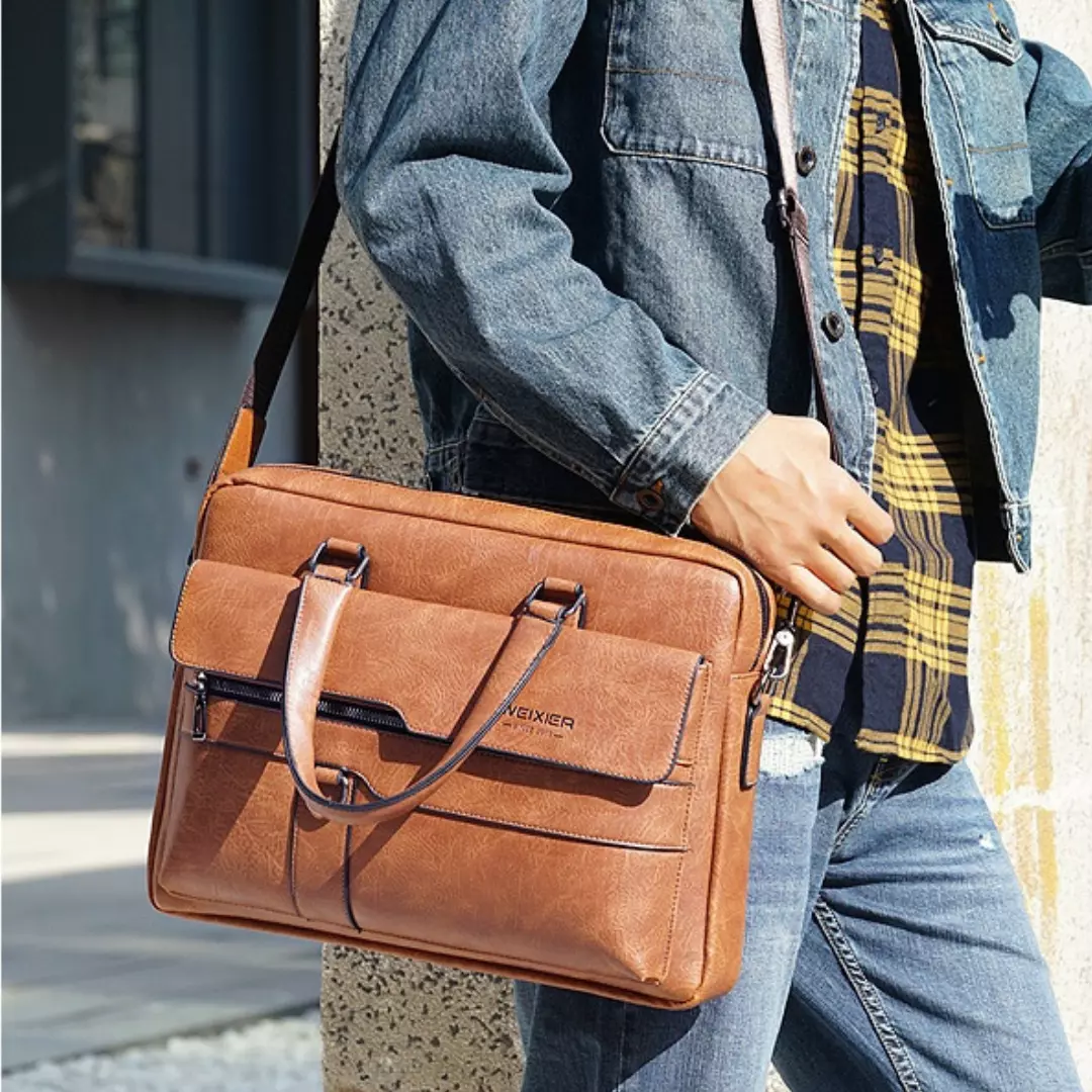 Raplhmattew - Weixier Leder Laptop Tasche + Kostenloser Cardholder - Image 4