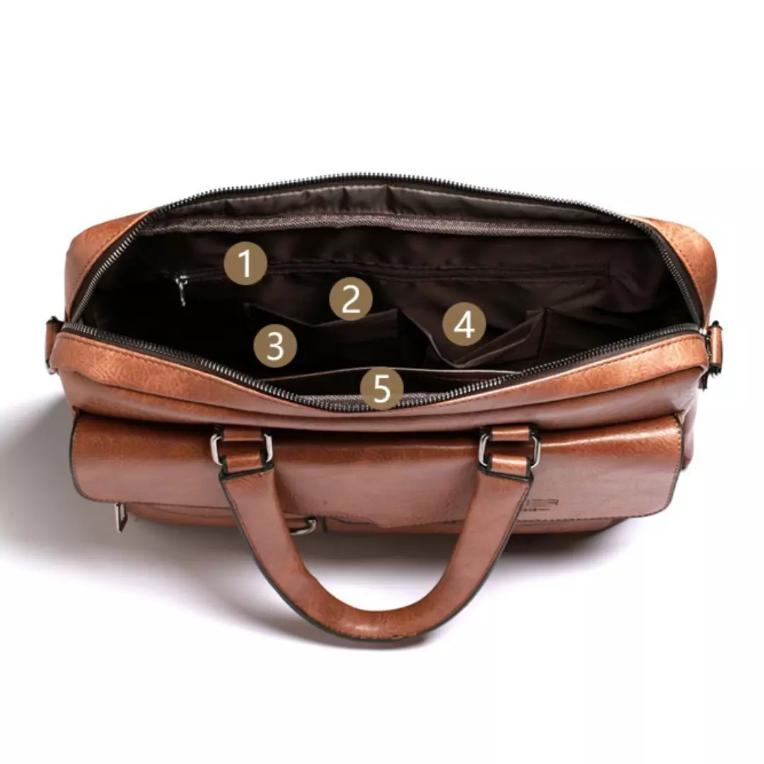 Raplhmattew - Weixier Leder Laptop Tasche + Kostenloser Cardholder - Image 5
