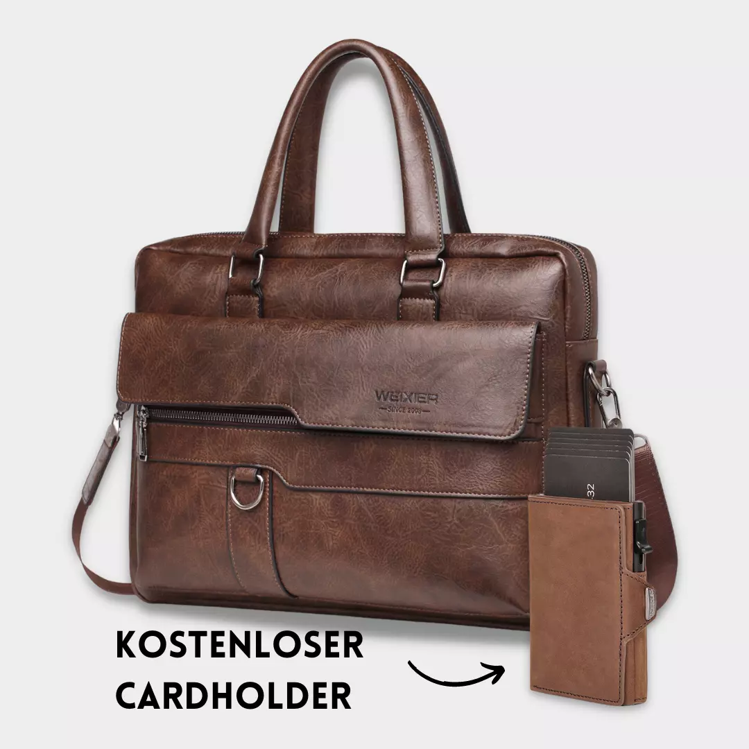 Raplhmattew - Weixier Leder Laptop Tasche + Kostenloser Cardholder - Image 6
