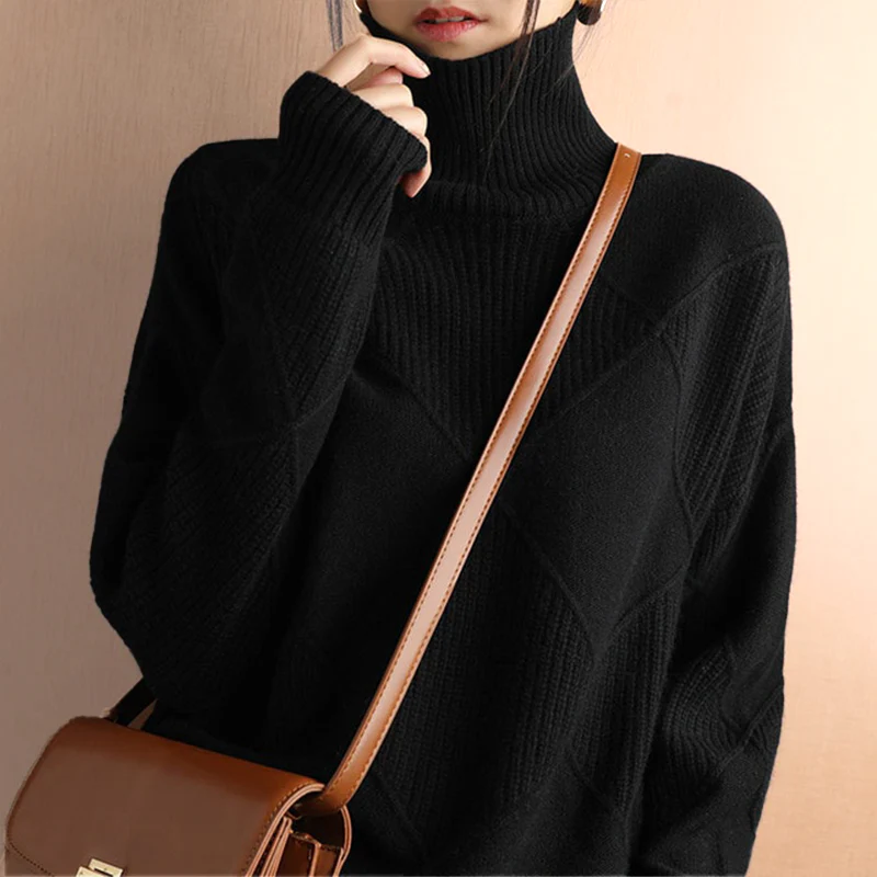 Rauten-Rollkragenpullover – Raffinierte Wärme mit modernem Stil - Image 8