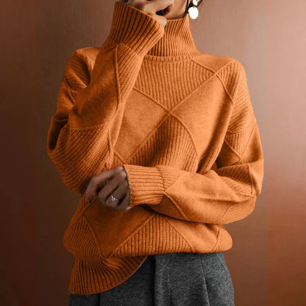 Rauten-Rollkragenpullover – Raffinierte Wärme mit modernem Stil - Image 9