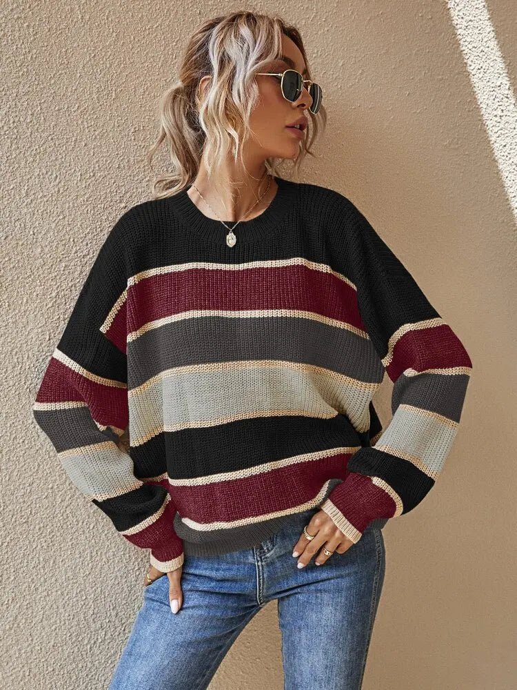 Reese Gestrickter Gestreifter Pullover - Image 5