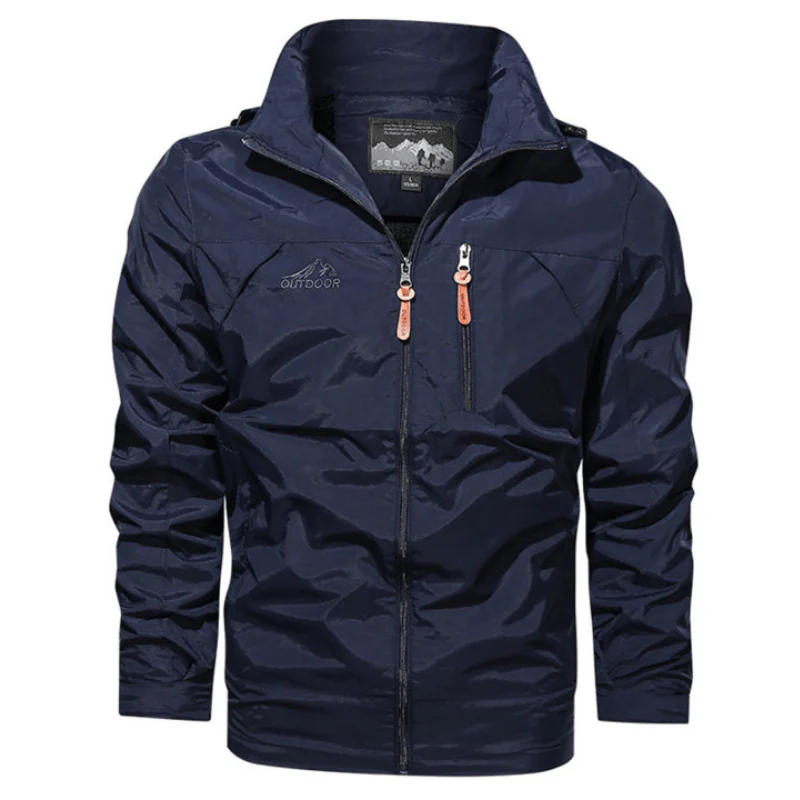 Regenjacke Herren Mit Stehkragen | Wasserabweisend Und Mit Reißverschluss - Image 2