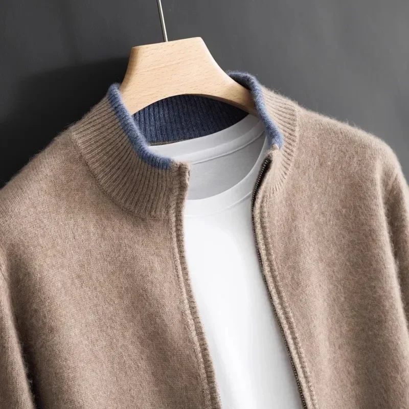 Reißverschluss Strickjacke Für Herren | Minimalistischer Stil Mit Stehkragen - Image 10