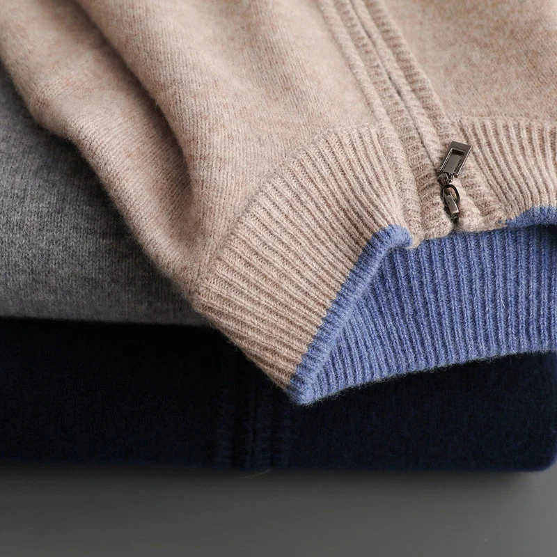 Reißverschluss Strickjacke Für Herren | Minimalistischer Stil Mit Stehkragen - Image 2
