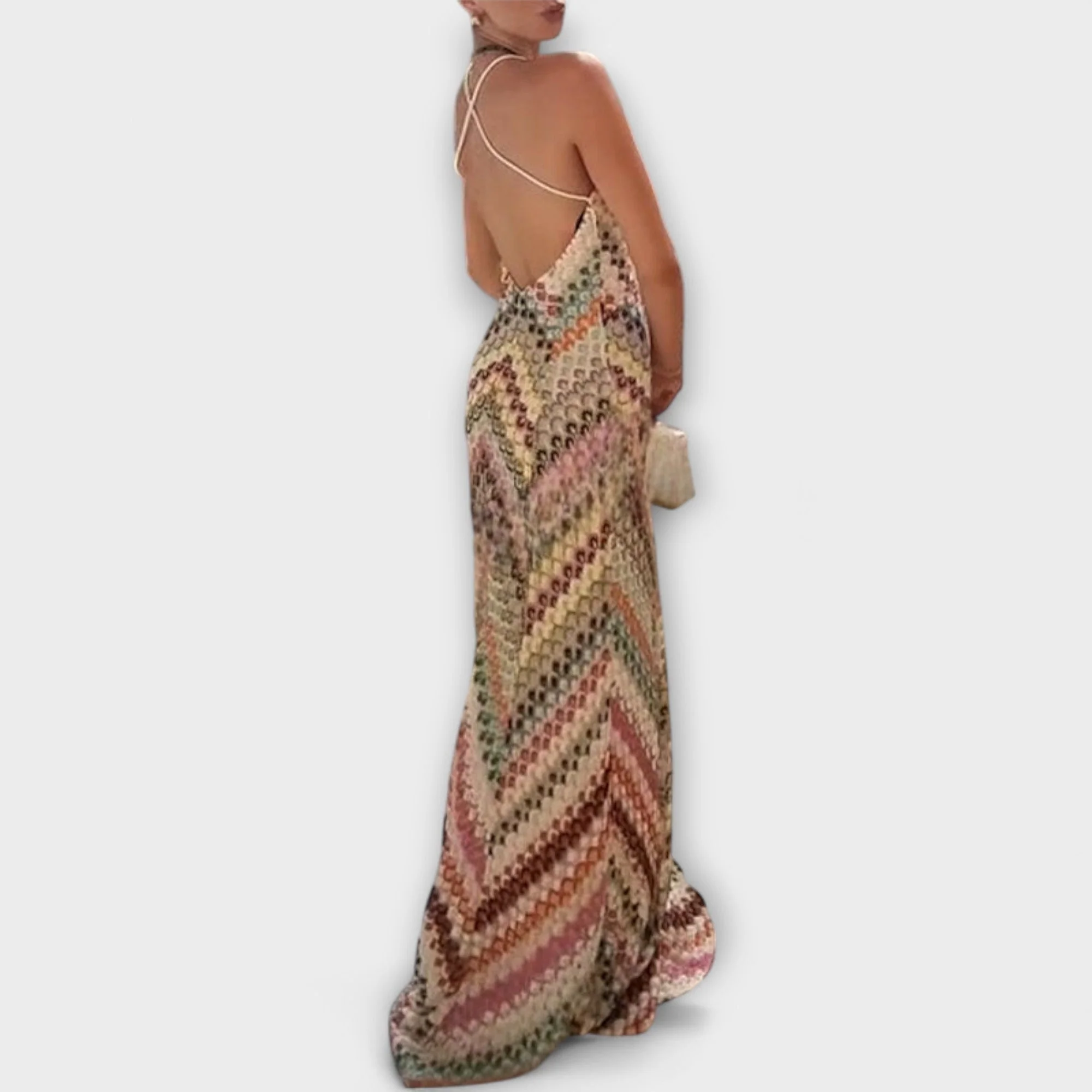 Remi - Missoni Buntes Fischgrätenmuster Maxikleid - Image 3