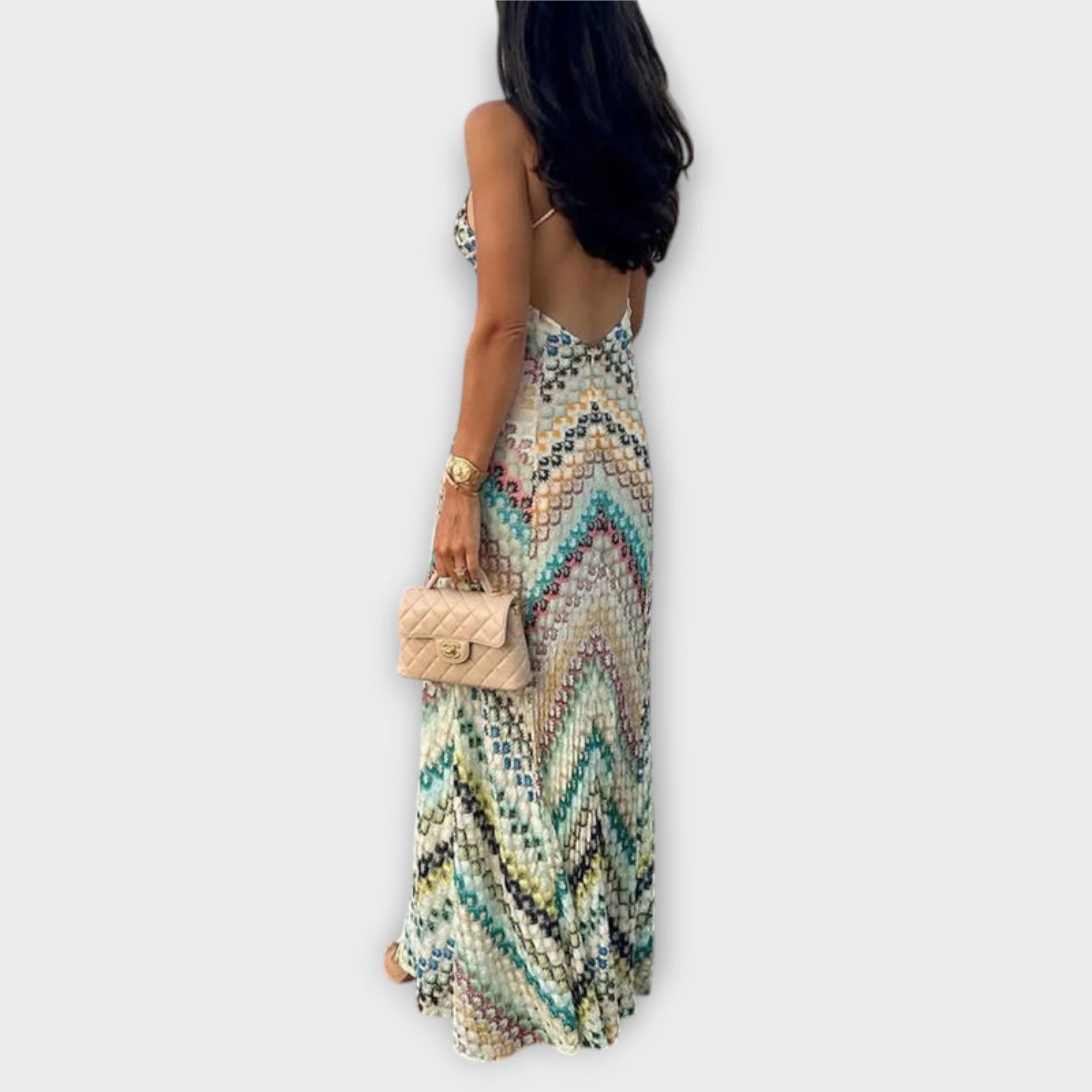 Remi - Missoni Buntes Fischgrätenmuster Maxikleid - Image 5
