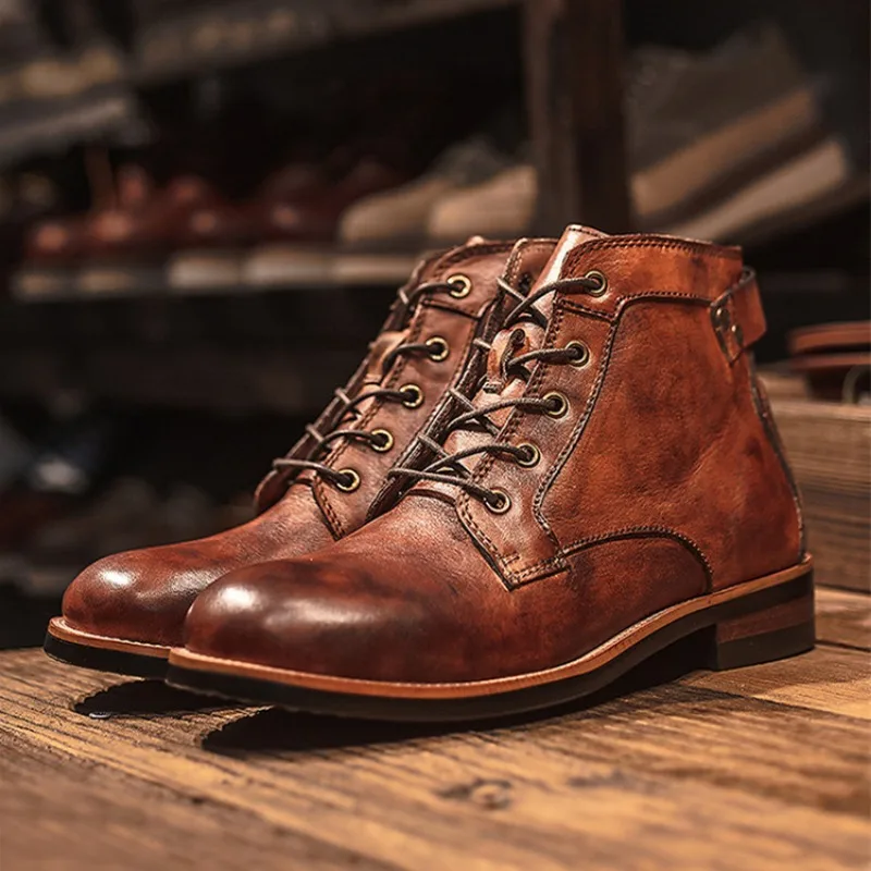 Retro Winter Schnürstiefel