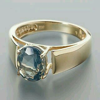 Ring in blauem, klarem Kristall in Vintage Gold