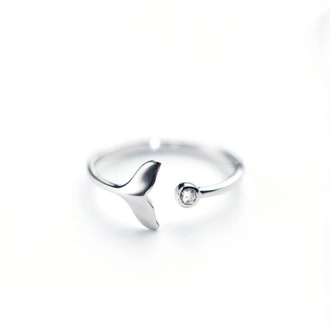 Ring mit Delphinschwanz aus 925er Sterlingsilber und verstellbarem Zirkoniumdioxid - Image 3