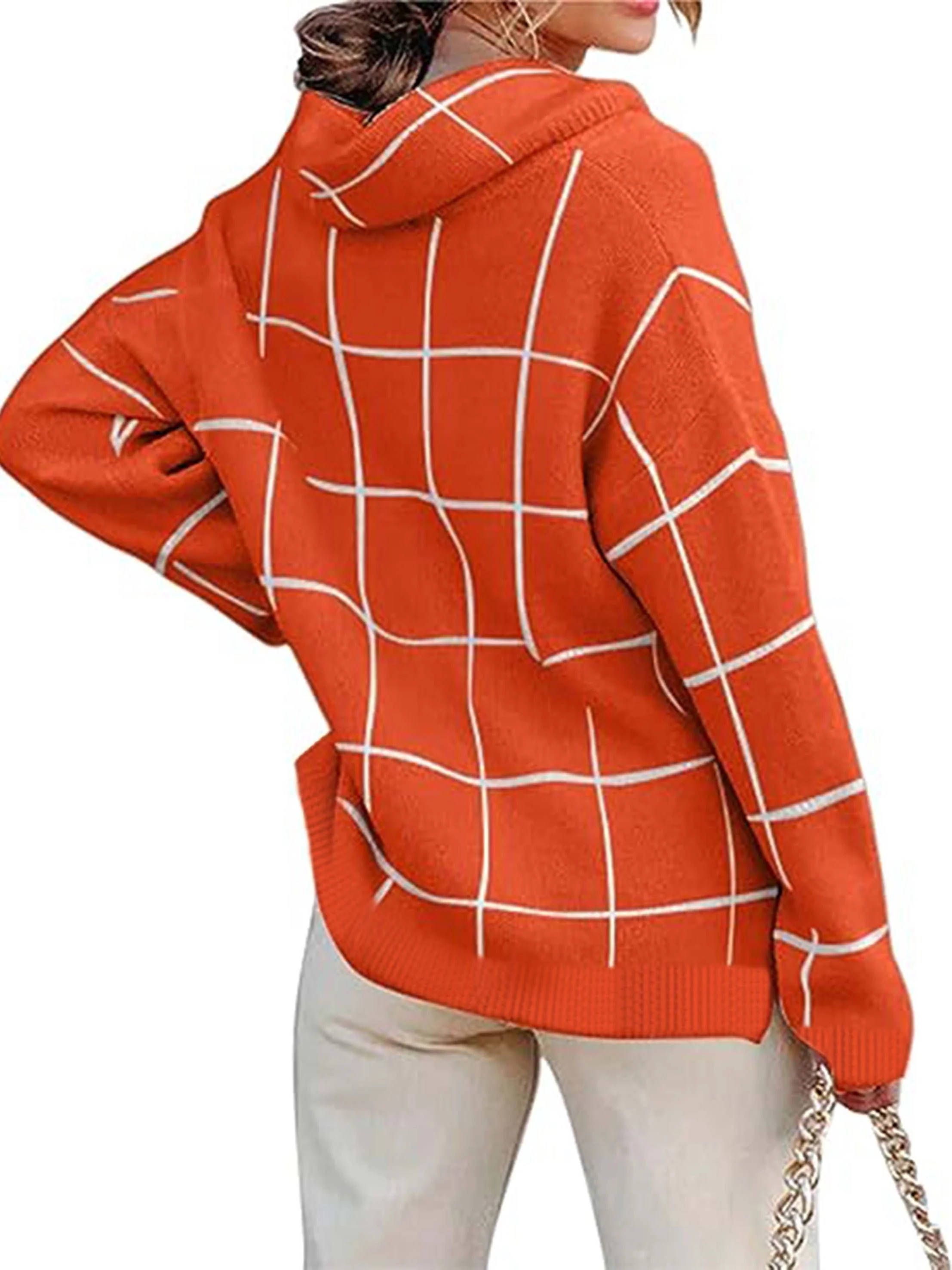 Rollkragenpullover mit Karomuster Pullover mit gestricktem Oberteil - Image 2